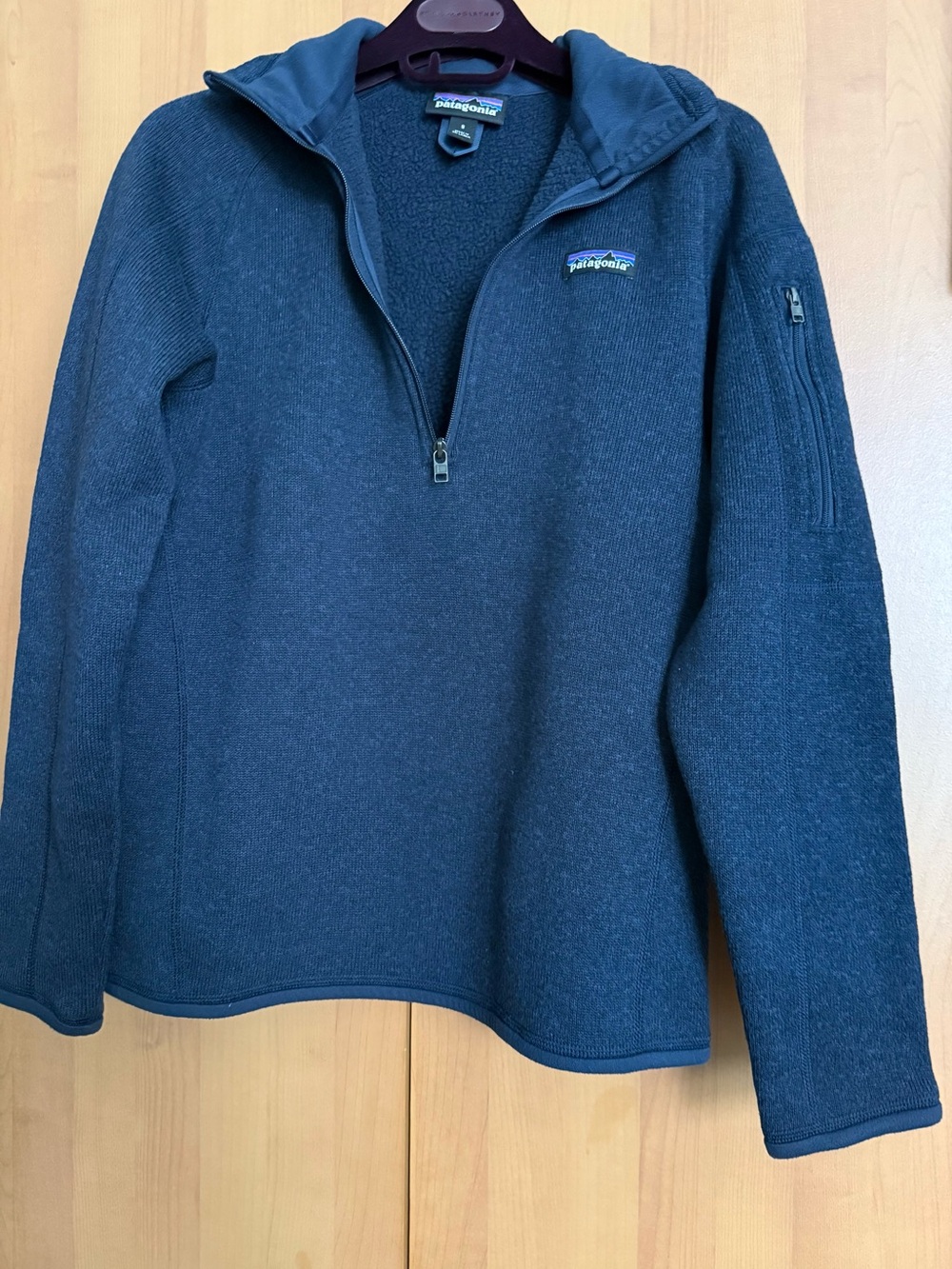 Patagonia Navy Fleece with Multicolor Logo